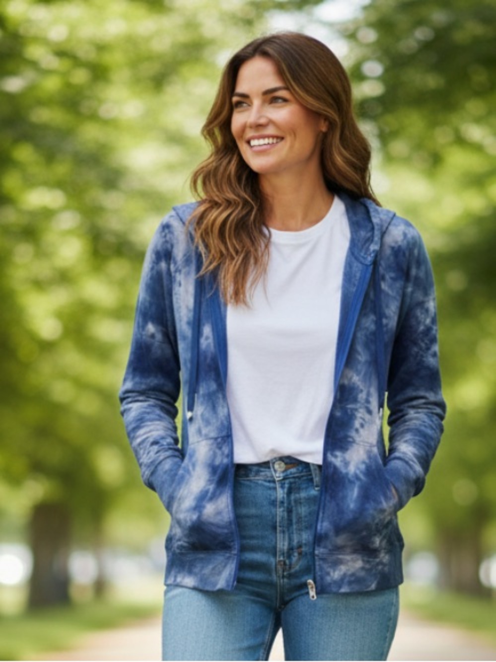 Juicy Couture Blue Tie-Dye Zip Jacket